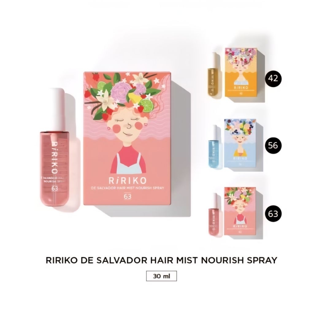 ริริโกะ แฮร์มีส สเปรย์บํารุงผมหอม RIRIKO DE SALVADOR HAIR MIST NURISH SPRAY 30 ml.