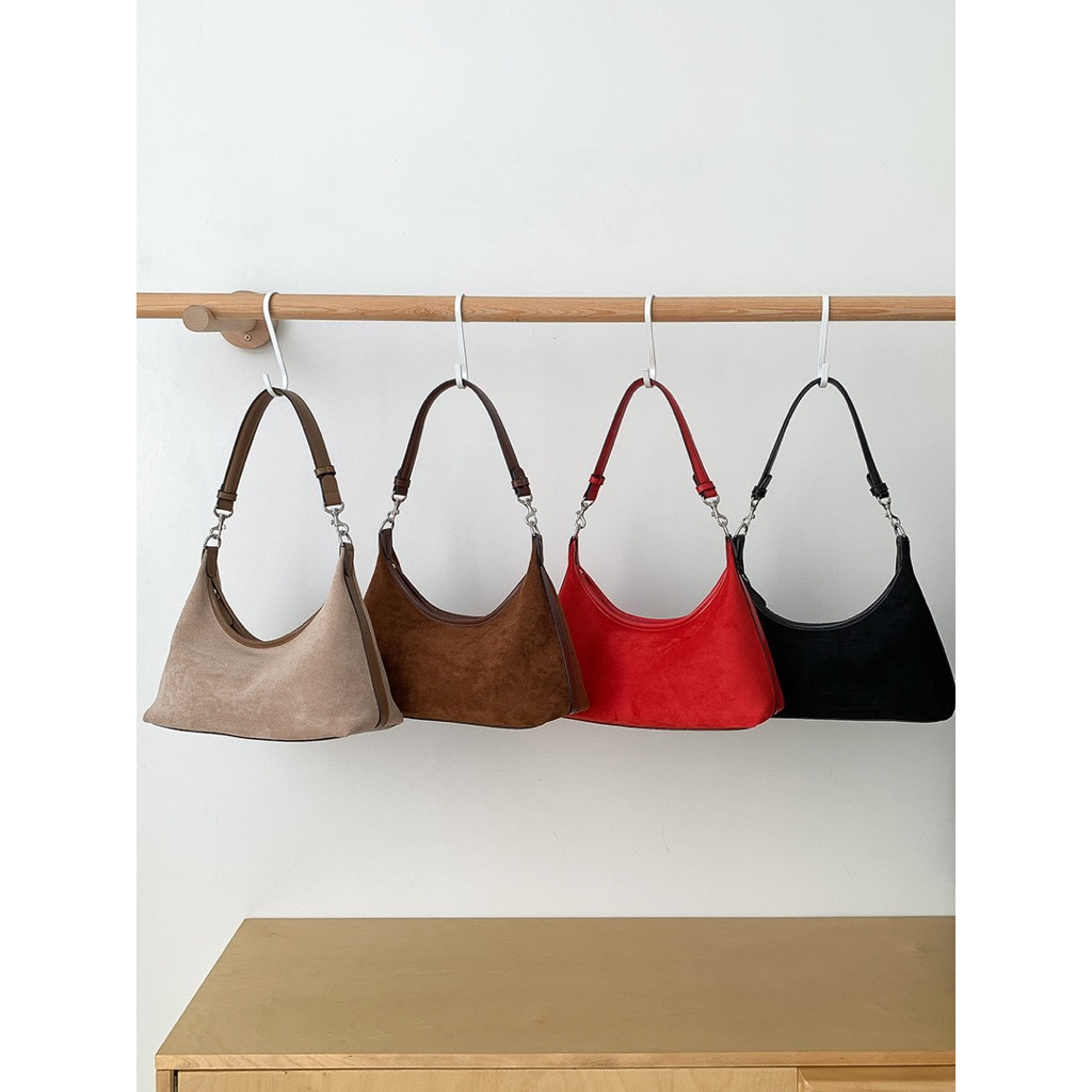 👜กระเป๋าแฟชั่นหนังSuedeสายสามารถถอดเปลี่ยนได้{พร้อมส่ง🛍️}