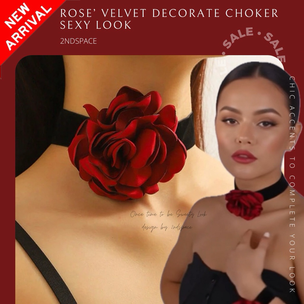 🔥SALE🔥โช้กเกอร์ดอกไม้เรียบหรู🌹🌻🌸💃Sexy Rose Decor Choker✨เพิ่มความโดดเด่นให้ทุกชุด🌹✨💃พร้อมส่งนะค้า