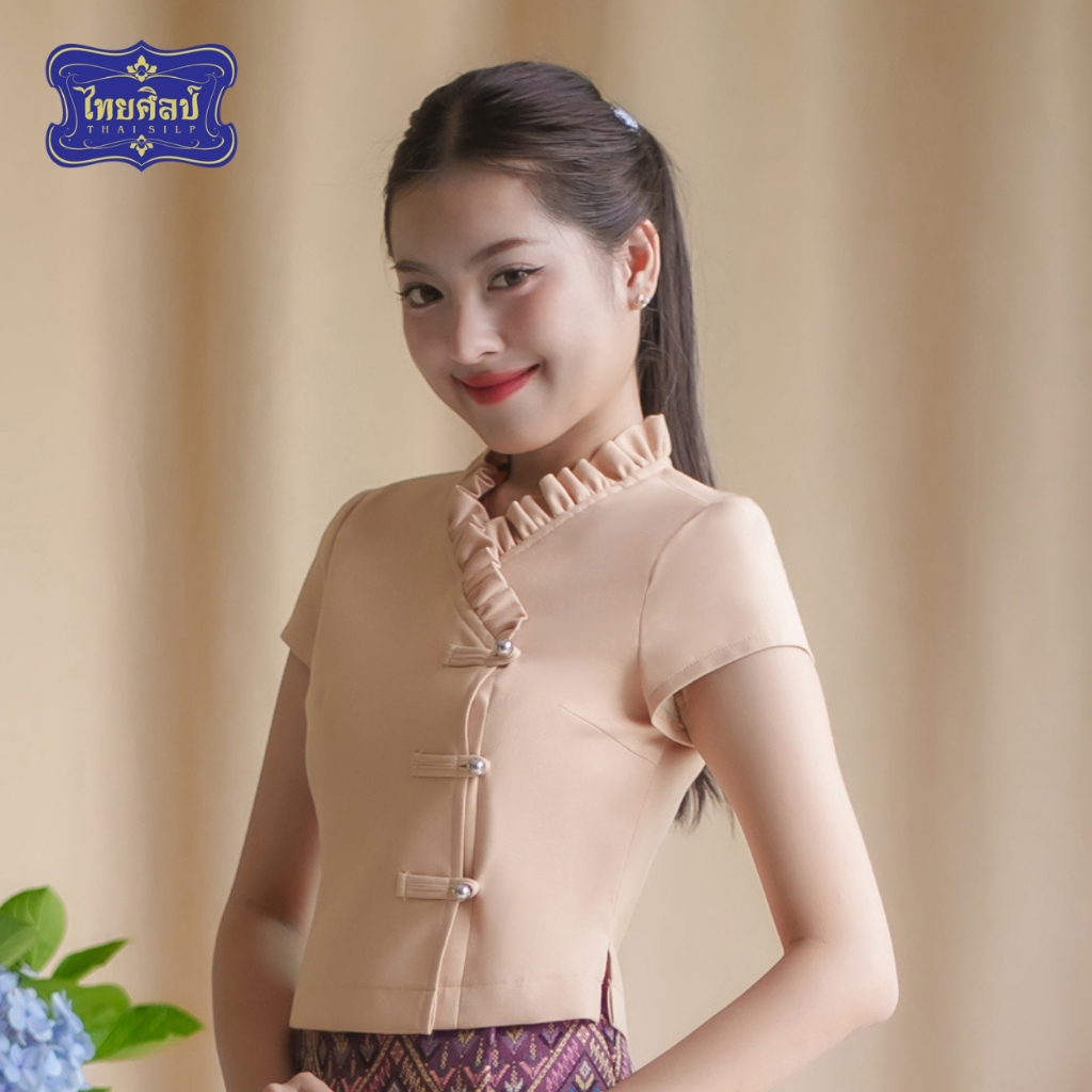 เสื้อผ้าฝ้ายคอระบาย แขนสั้น