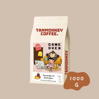 Tanmonkey Coffee Dark Game เมล็ดกาแฟคั่วเข้ม ไม่เปรี้ยว Brazil House Blend 250 g. (Caramel Pudding)