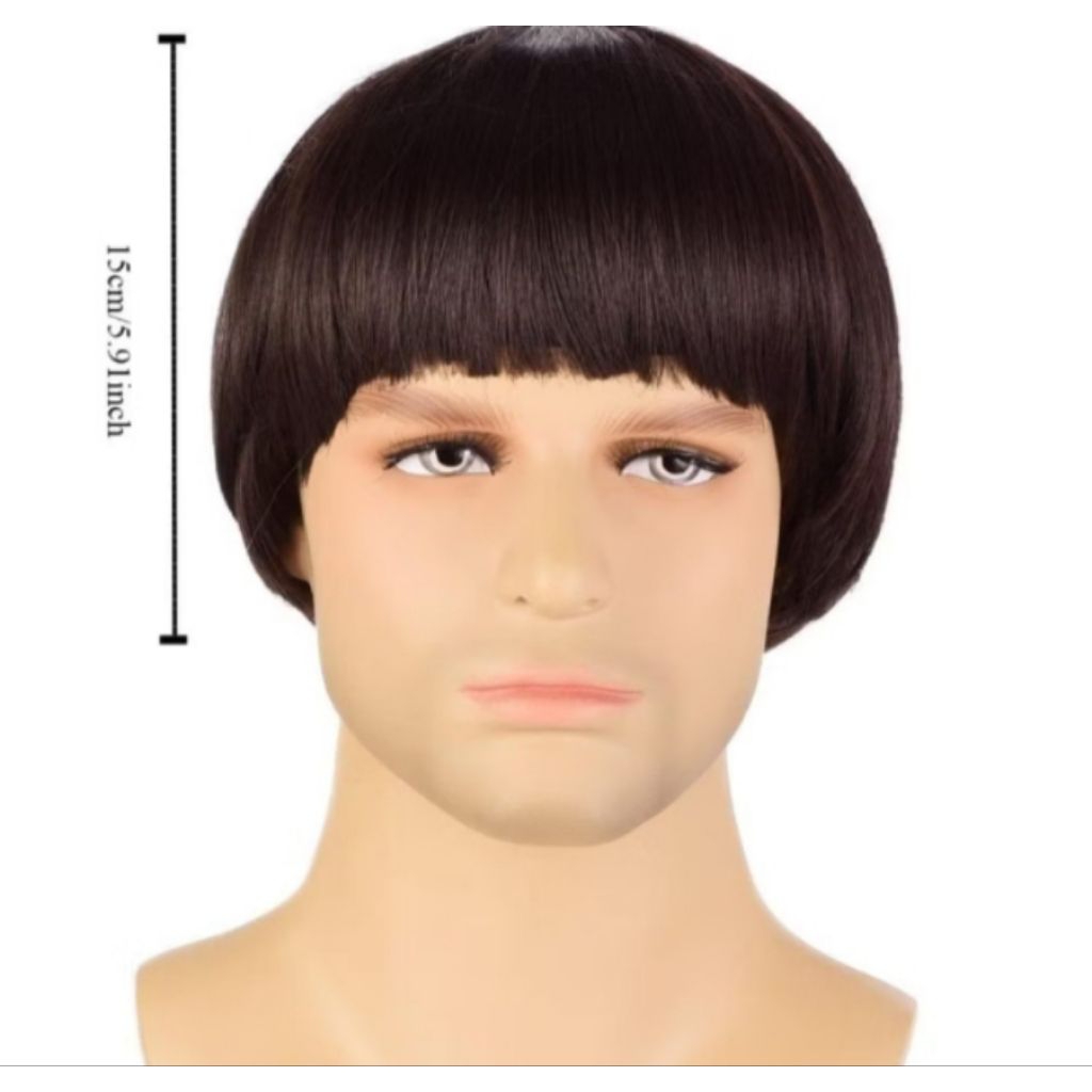 วิกผมทรงหัวเห็ดชายหญิงสีดำพร้อมส่งจากไทย - รูปที่ 3