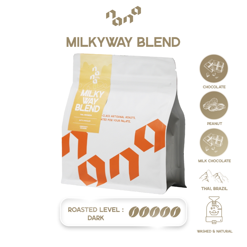 Milkyway เมล็ดกาแฟคั่วเข้ม (Full City Roast) 200g/500g/1kg by Nana Coffee Roasters