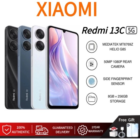[พร้อมส่ง] Redmi 13C 5G (8GB+256GB) 6.74 นิ้วHD 90Hz 5,000 mAhแบตเตอรี่ รองรับการชาร์จ PD 18W