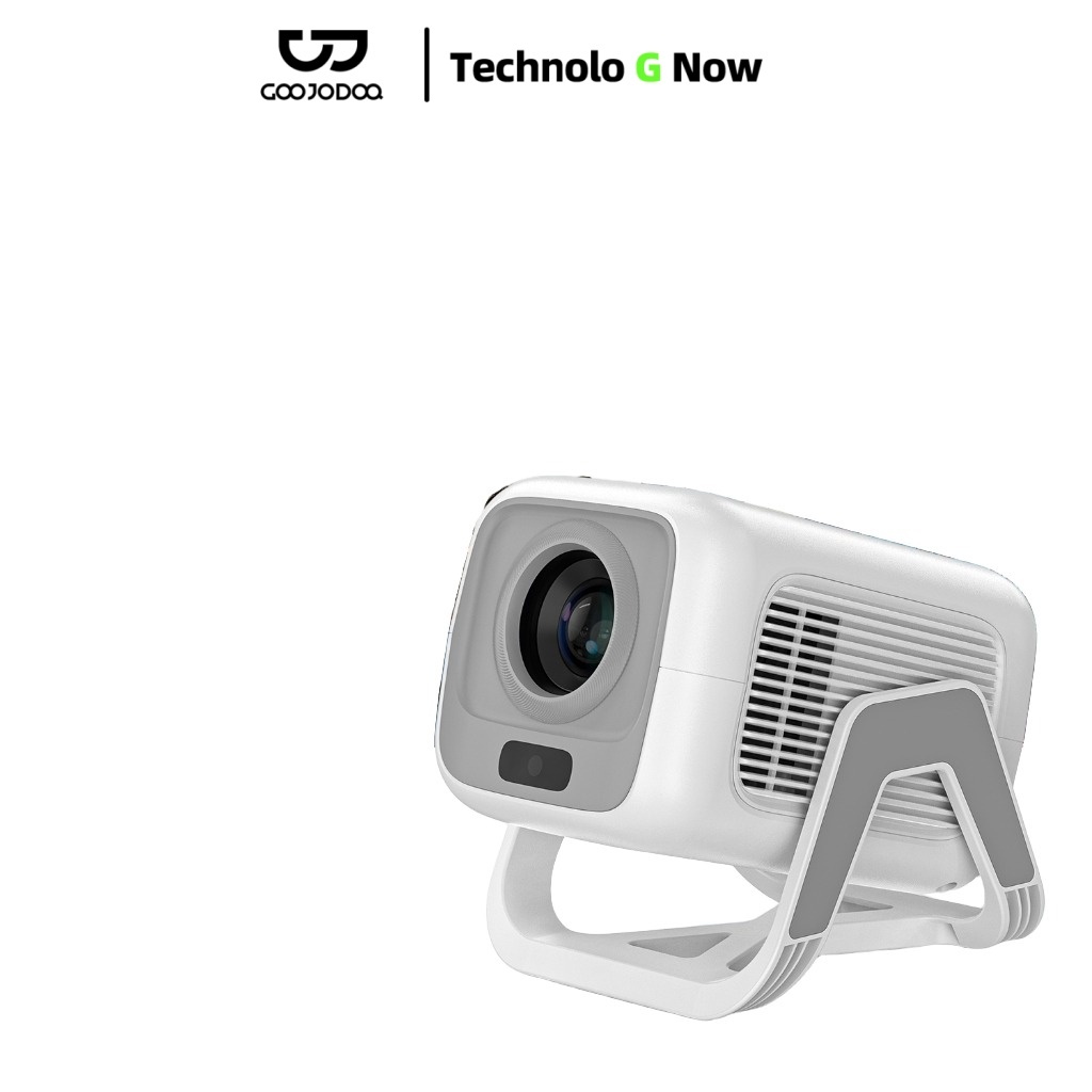 GOOJODOQ Mini โปรเจคเตอร์  1080p 200 Ansi Projector Android 13 Gimbal 5 Mini Projector พร้อมลำโพง