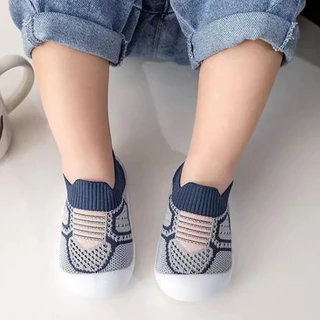 Babyonline(X163)2N6 (ส่งด่วน1วัน)รองเท้าผ้าใบสำหรับเด็กหัดเดินข้อยาว พื้นยางนิ่ม มีกันลื่น ใส่สบาย
