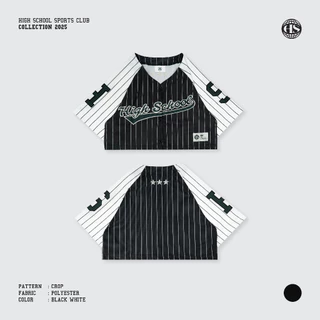 Highschool Sports Collection 2025 crop stipe baseball เสื้อเบสบอลครอป ลายทาง - OTG24567