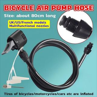 HEXMA สายสูบลม สายสูบจักรยาน พร้อมหัวสูบชนิดสองรู ความยาวมาตรฐาน 80cm Pump Hose