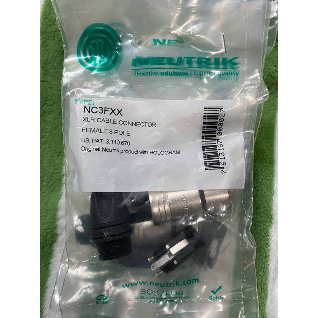 Neutrik NC3FXX หัว XLR ตัวเมีย 3 PIN แจ๊คไมค์ตัวเมีย แท้100% สำหรับสัญญาณเสียง XLR Femel