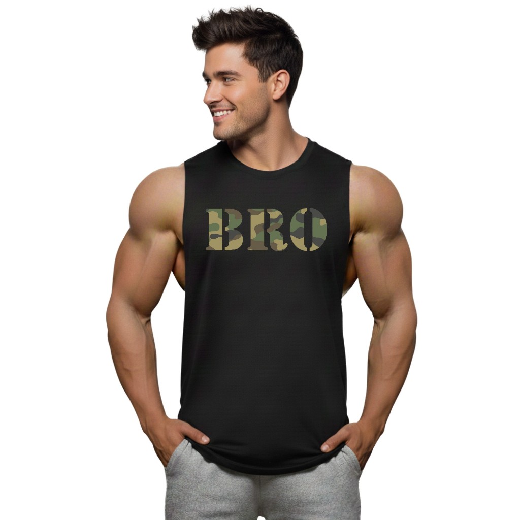 BRO เสื้อแขนกุดเว้าแขนกว้าง Drop Arm Sleeveless Muscle Shirt