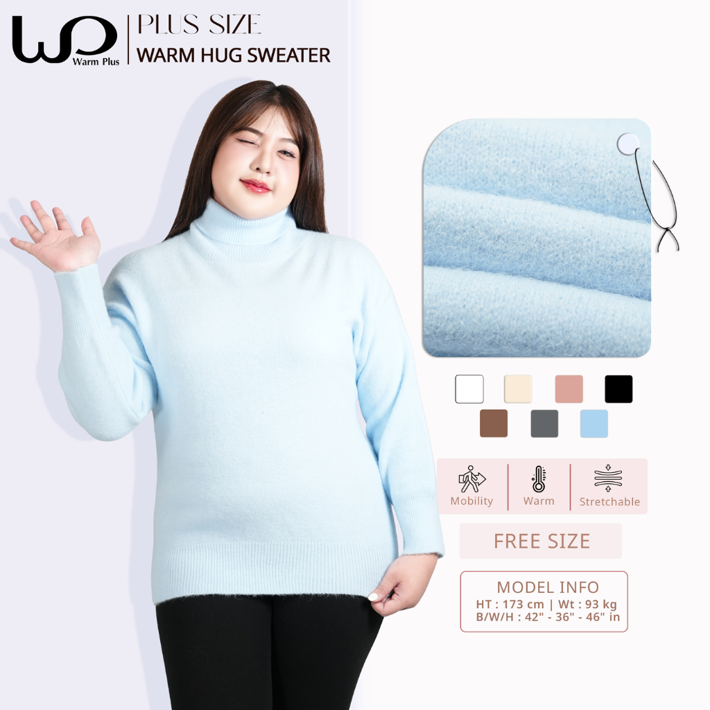 warmplus เสื้อไหมพรมคอเต่า Oversize ผู้หญิง แขนยาว กันหนาว ผ้าหนา ใส่สบาย สเวตเตอร์แฟชั่นเกาหลี ราคา ถูกที่สุด ดีลบีเคเค