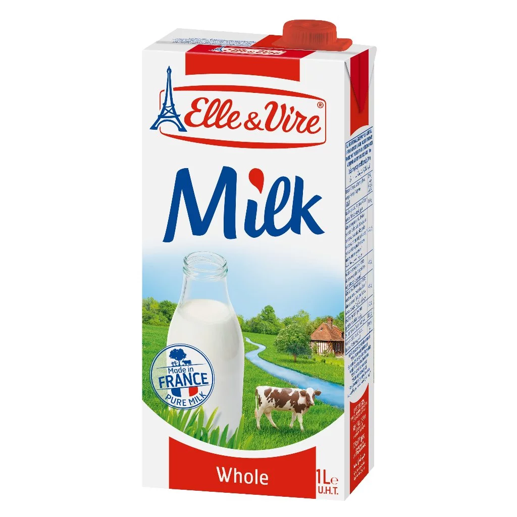 Elvire UHT.Whole Milk 1Litre (100% cow s milk)/เอเล่แอนด์เวียร์ โฮล มิลค์ (น้ำโคยูเอชที) 1 ลิตร