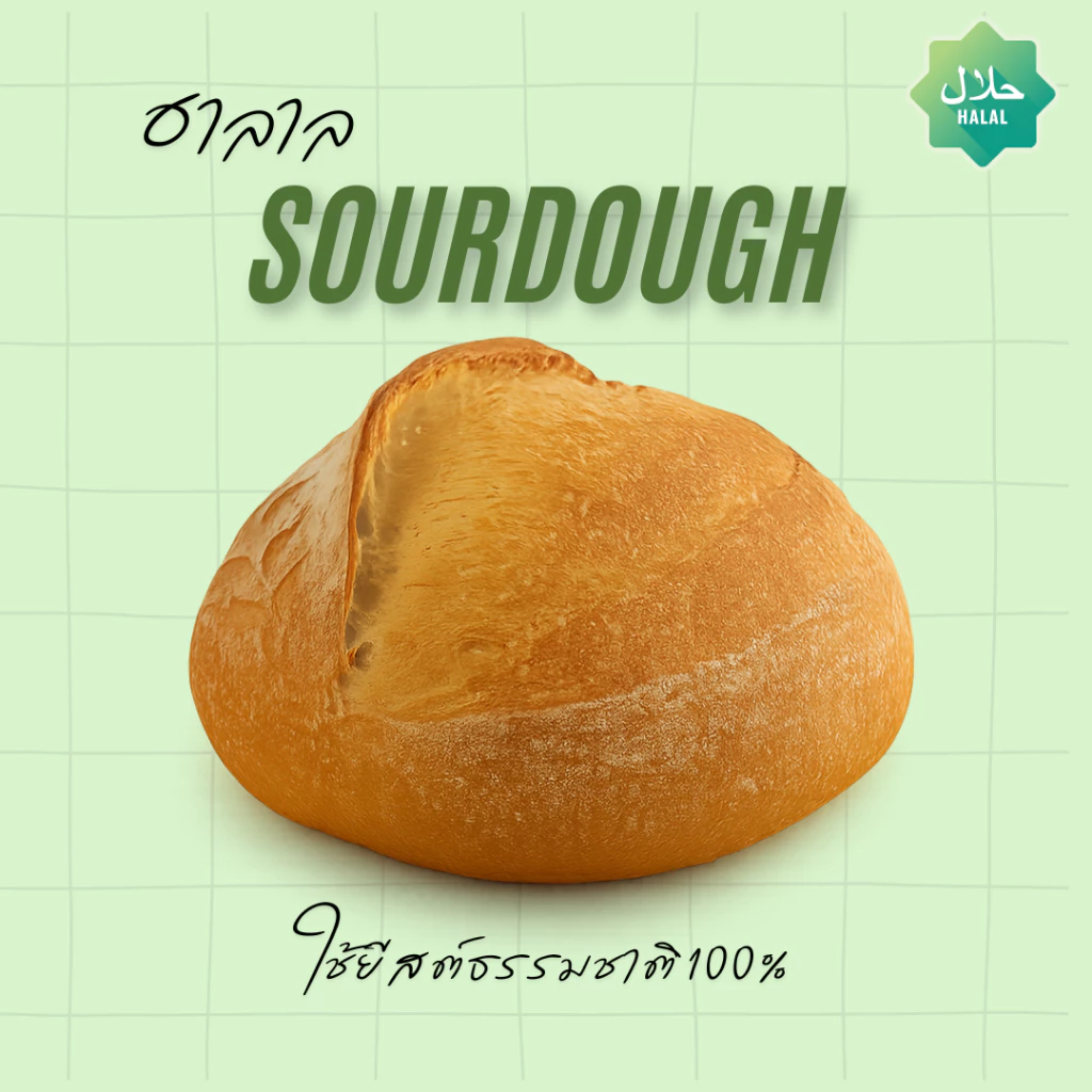 Plain sourdough ขนมปังซาวโดว์จากยีสต์ธรรมชาติ ฮาลาล(halal)