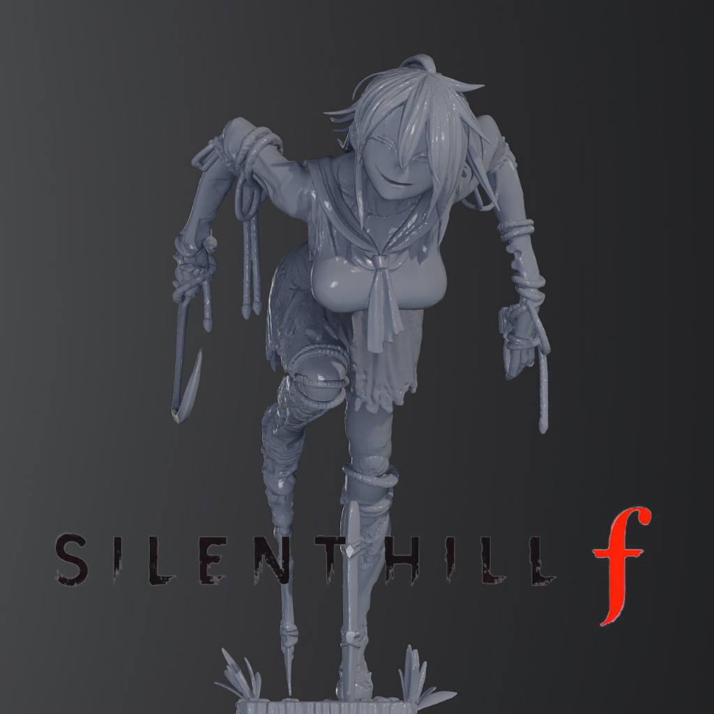 โมเดล Silent Hill นักเรียนผีญี่ปุ่น เรซิ่น 100mm – Horror Miniature ไม่ลงสี