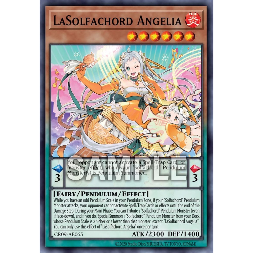 Yugioh Asia-Eng [CR09-AE065] LaSolfachord Angelia (Common) การ์ดยูกิแท้ถูกลิขสิทธิ์
