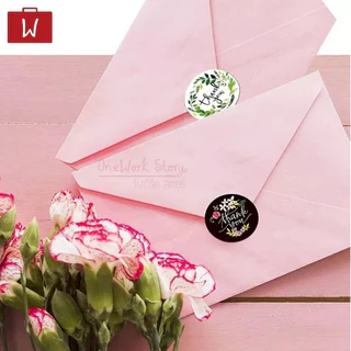 Oneworkstory สติ๊กเกอร์ขอบคุณ สติ๊กเกอร์แต้งกิ้ว Thank you Sticker |2.5cm สติ๊กเกอร์ติดสินค้า thx packaging sticker roll