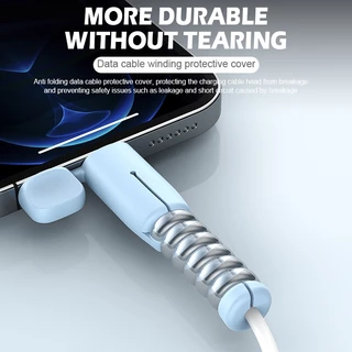 ตัวป้องกันสายข้อมูลAndroid/IP Type C/USB Charger Cable Protector USB to Type C ปลั๊กสายเคเบิล Anti Fracture ฝาครอบซิลิโค