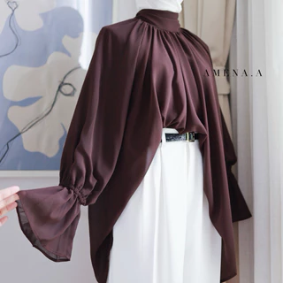 CANA เสื้อทรงปล่อย(โอเวอร์ไซส์)ผ้าชีฟอง ซับในทั้งตัวและแขน ขนาดฟรีไซส์