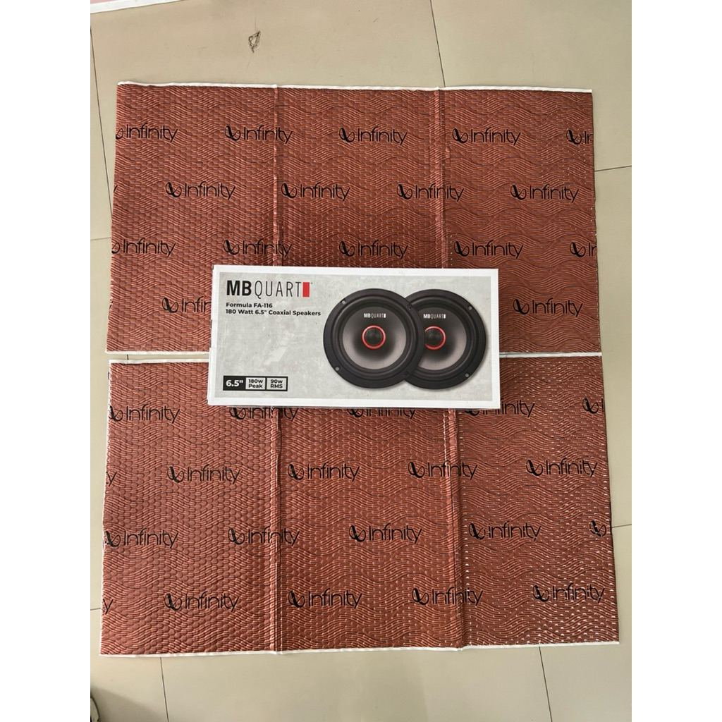 ชุดละ  1755บาท ลำโพง6.5“ แกนร่วม ยี่ห้อ MB QUART 1คู่ พร้อมแผ่นแด็มป์ฝอย infinity ติดรถยนต์