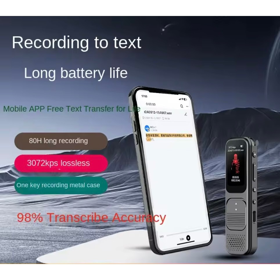 2025 APP ฟรี AI เครื่องบันทึกเสียง Mini Call Recorder พร้อม Speech-to-Text & Summarize100Language คํ