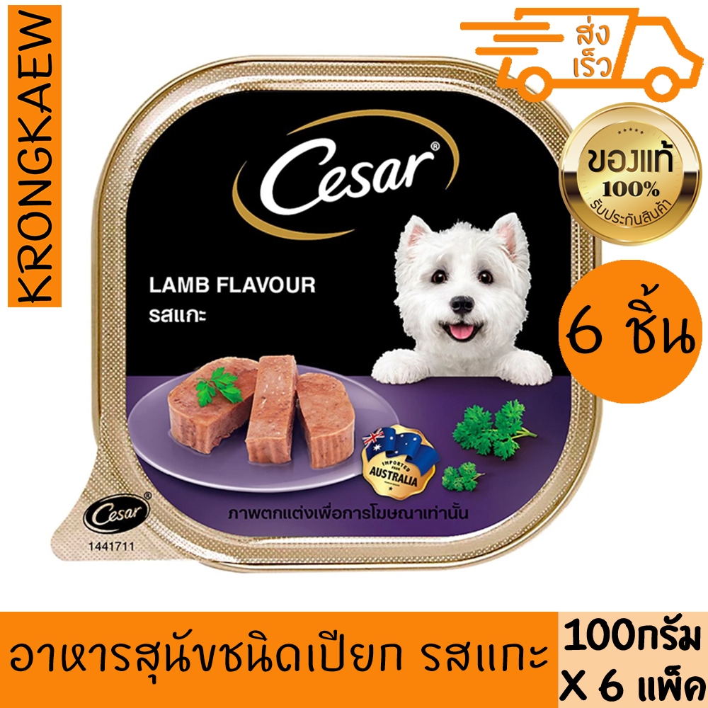 ซีซาร์ มัลติแพ็ค อาหารสุนัขชนิดเปียก รสเนื้อแกะ 100 กรัม X 6 แพ็ค CESAR LAMB 100 g CESAR