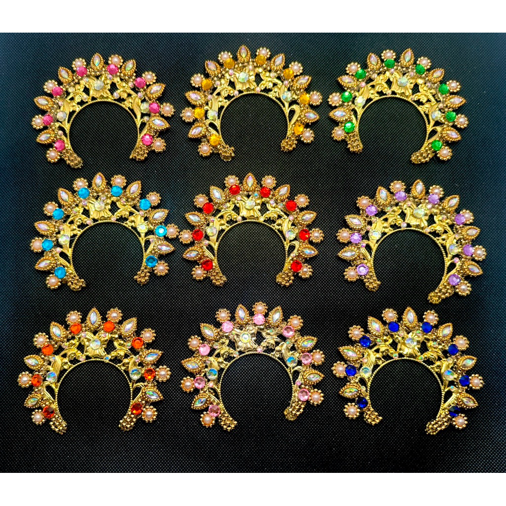 รัศมีแต่งองค์เทพแต่งพระพิฆเนศขนาดเล็กฐาน9.5cmสูง9.5cmงานฝีมือ2-3วันจัดส่ง
