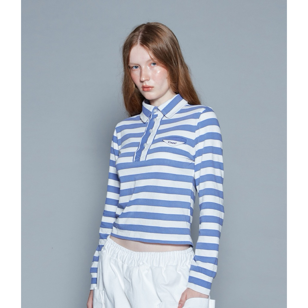 ส่งต่อCasaa official เสื้อลายทางสี blue  ของcasabycasaa sizes