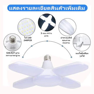 หลอดไฟ LED ทรงใบพัด(ไม่รวมขั้ว) พับเก็บได้ Deformable lamp ประหยัดพลังงานไฟ ปรับมุมโคมไฟได้หลอดไฟถูกออกแบบที่ให้ทันสมัยแ