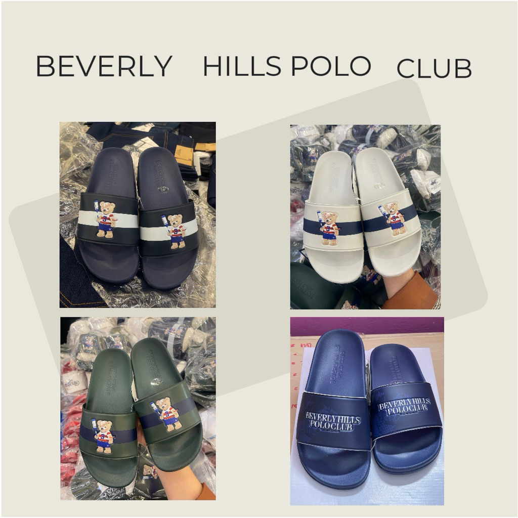 Beverly hills polo club รองเท้าแตะชายลายหมี