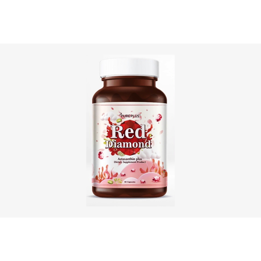 เพียวพลัส เรด ไดม่อน อาหารเสริมแอสตาแซนธิน (30 เม็ด) Red Diamond Astaxanthin Red Diamond PUREPLUS