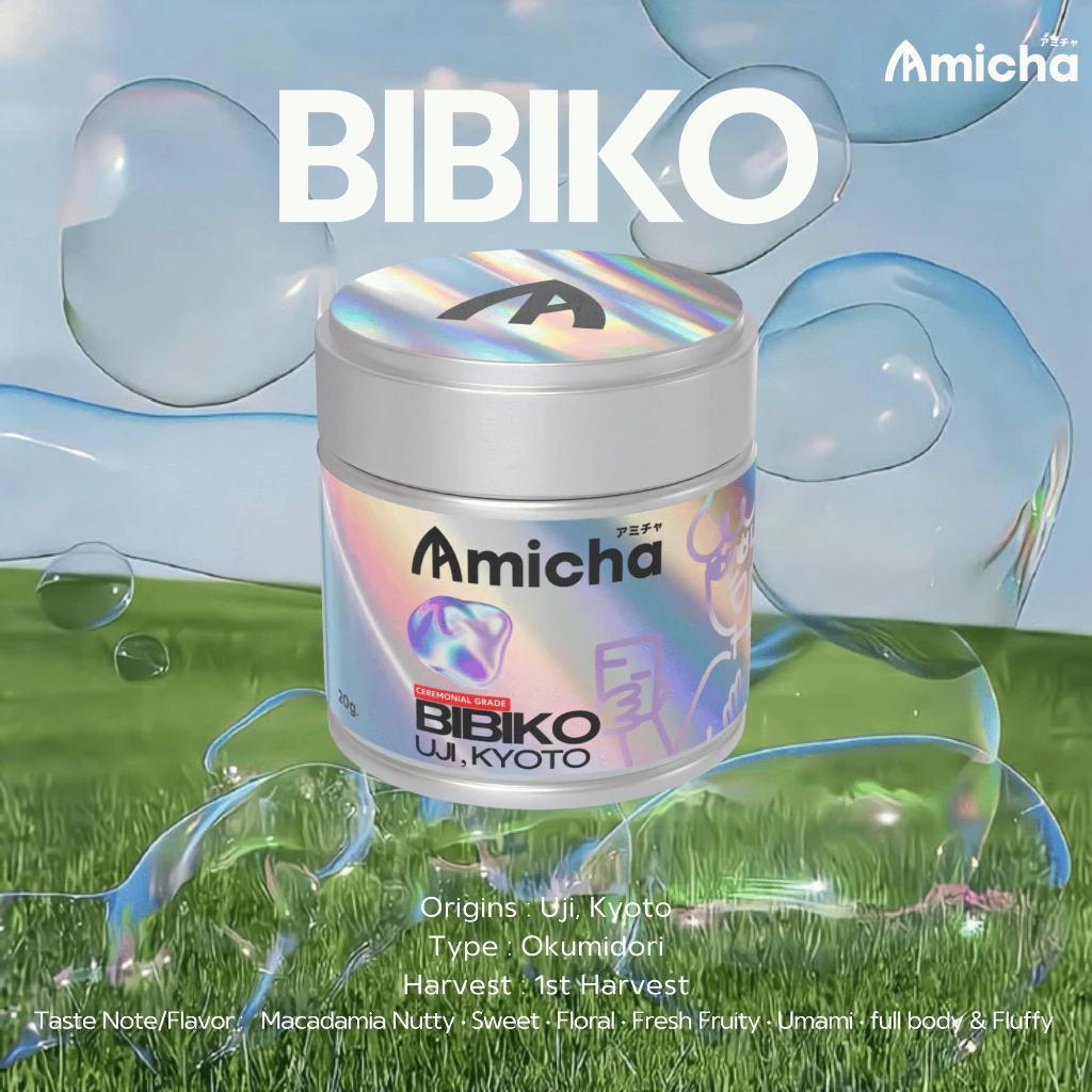 [AMICHA] - BIBIKO (บิบิโกะ) ขนาด 20 กรัม ผงมัทฉะ 100% 🌱 จากเมืองอูจิ, เกียวโต ประเทศญี่ปุ่น | Ceremonial grade