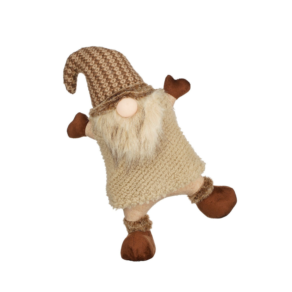 ຕຸ໊ກກະຕາ Gnome ຢືນຂາດຽວ ສີນ້ຳຕານ Brown Gnome Dolls ສູງ 38 ຊມ