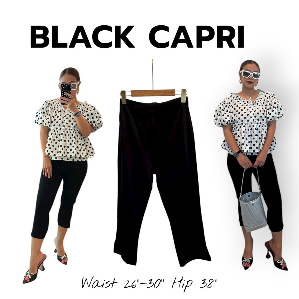 กางเกงคาปรี้สีดำ Capri Pants 2025