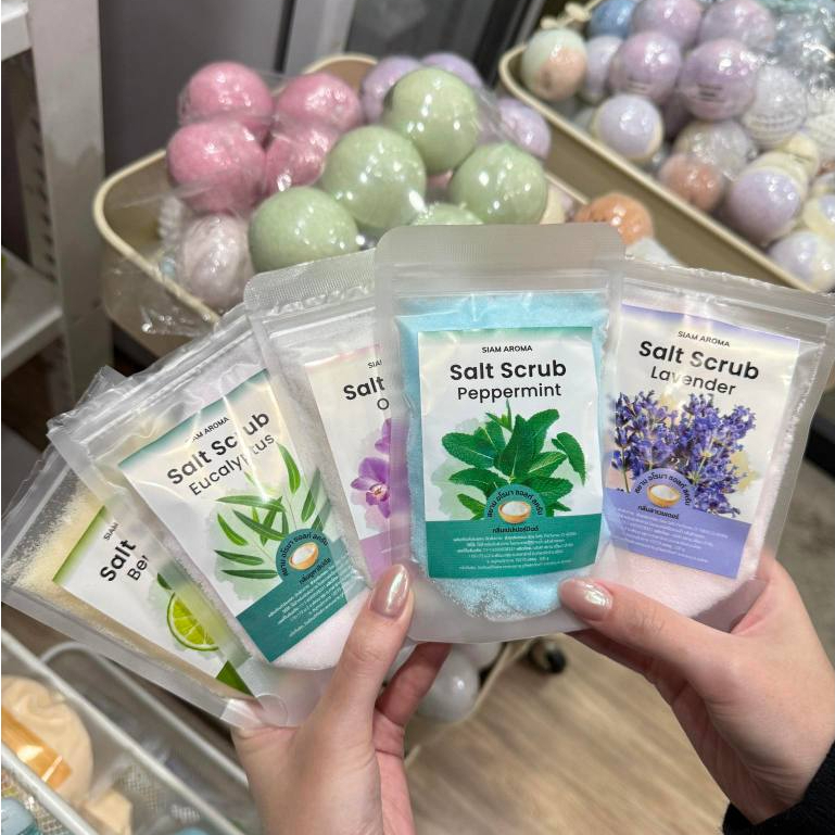 Siam Aroma เกลือขัดผิวเนื้อละเอียด 100g Salt Scrub สครับเกลือขัดผิว เกลือสปา สยามอโรมา