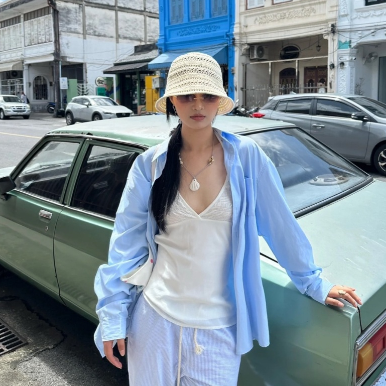 Breezy Bucket Hat หมวกบักเก็ตลายถัก Crochet-Style ดีไซน์หมวกบางไม่หนา โปร่งๆ น้ำหนักเบา ใส่สบาย