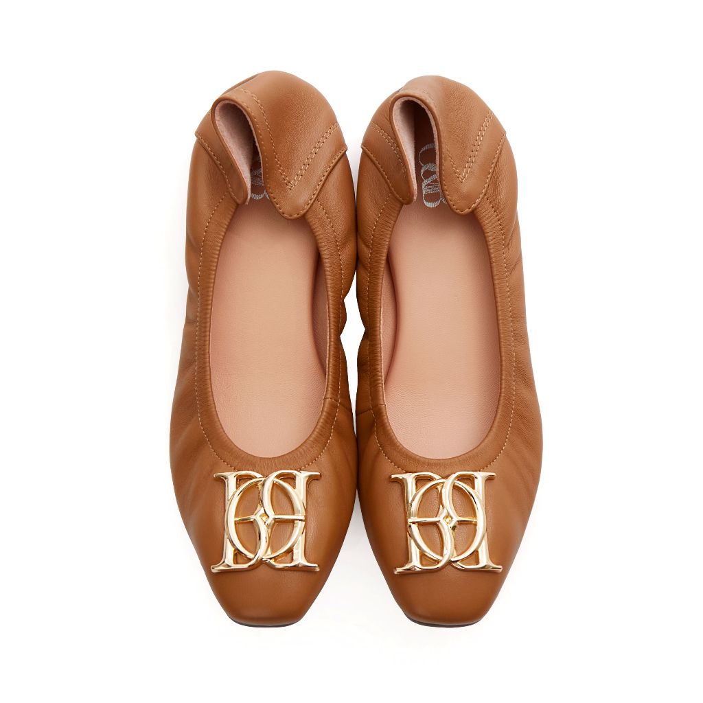 O&B รองเท้าหนังแกะ รุ่น AUDREY CREST IN SEPIA BROWN-11087SS11592F_F5BRXX