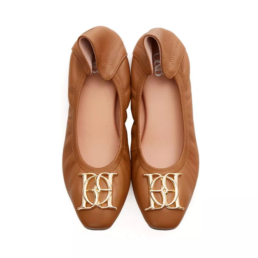 O&B รองเท้าหนังแกะ รุ่น AUDREY CREST IN SEPIA BROWN-11087SS11592F_F5BRXX
