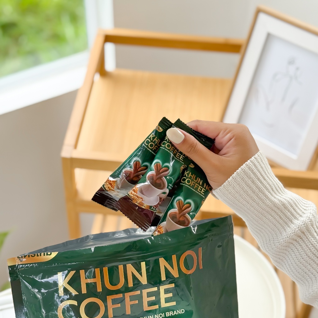 KHUNNOI กาแฟ 3 in 1 แบรนด์คุณน้อยถั่งเช่าคอลเจน สารสกัด 15 ชนิด (ไม่มีน้ำตาล) ชงดื่มวันละ 1 ซอง - รูปที่ 3