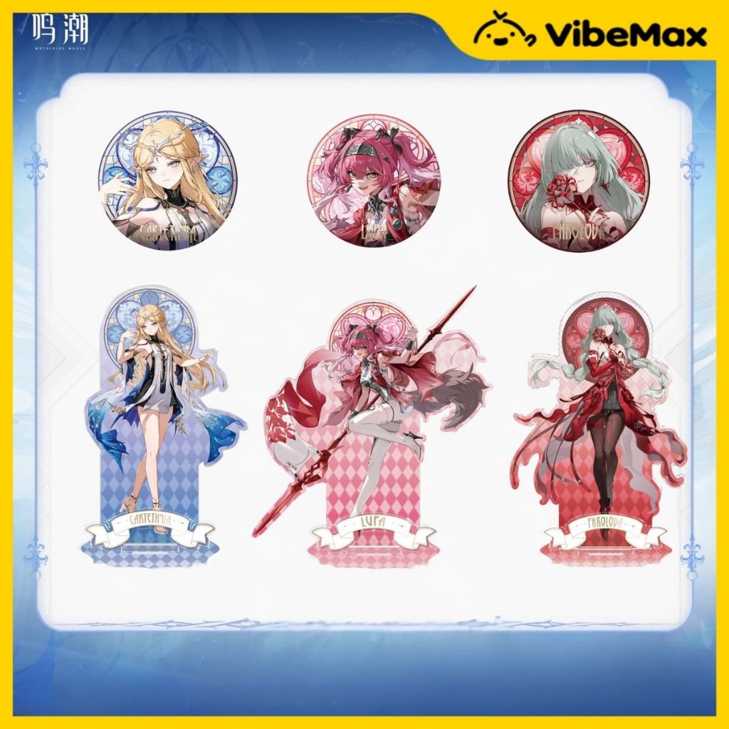 [✨NEW⚡พร้อมส่ง] Wuthering Waves เข็มกลัด สแตนดี้ WUWA Official Merch Badge Standee Cartethyia Lupa