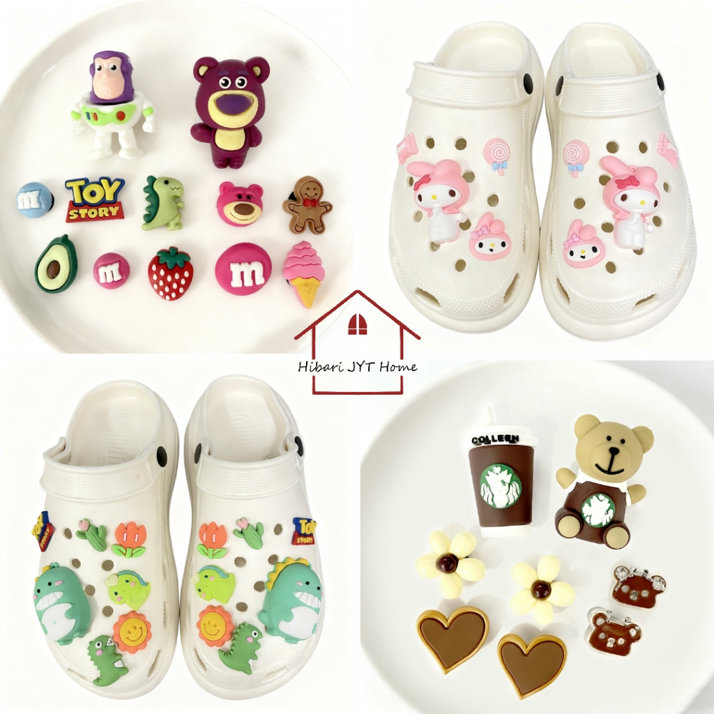 ชุดเซทอะไหล่ติดรองเท้า ตัวการ์ตูนตกแต่งรองเท้า 1 เซท ติดได้ 2 ข้าง Diy รองเท้า