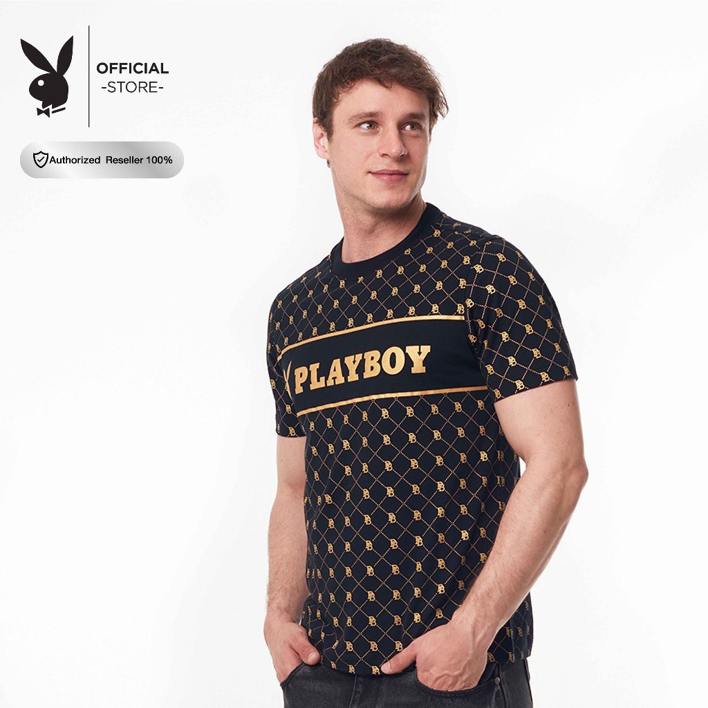 PLAYBOY เสื้อยืดคอกลม รุ่น P1MT269TB009BK