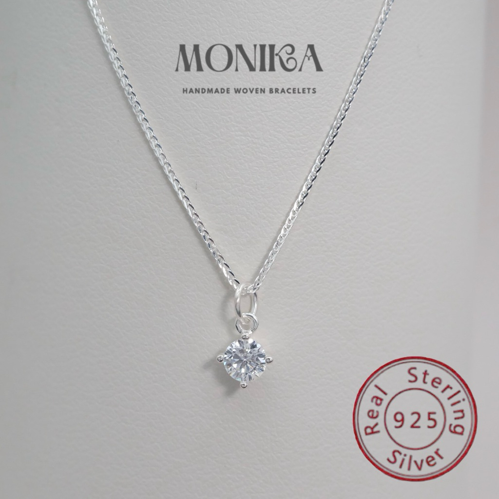 [สร้อยเงิน92.5%ปรับความยาวได้] Monika - Silver Necklace (ผ่านการตรวจรับรองเงินแท้)