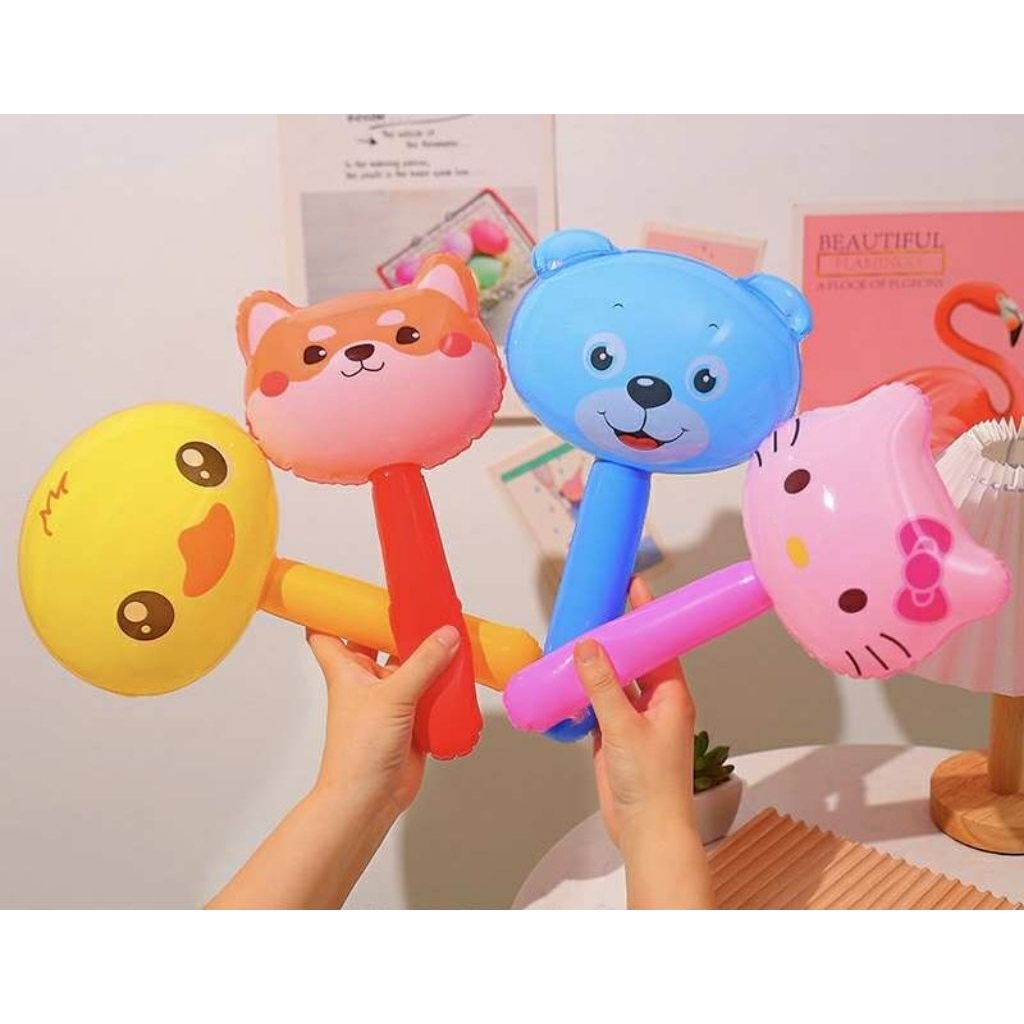 ค้อนเป่าลมขนาดเล็ก มีจุกปิดลม ของเล่นแจกเด็ก เลือกสีได้