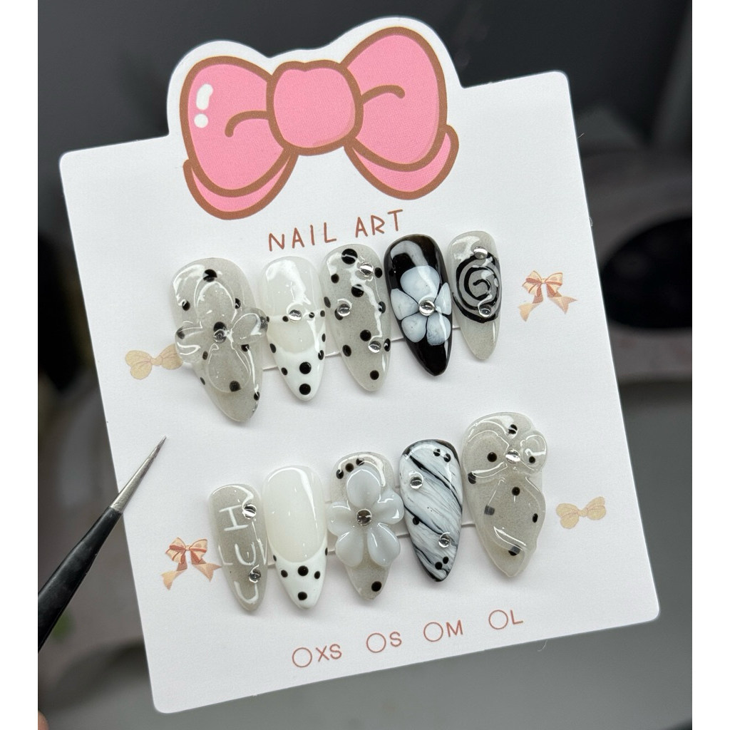 เล็บปลอมเจลแท้100%⭐️ ฟรีอุปกรณ์ติดเล็บครบชุด