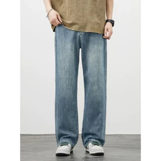 B&R สไตล์อเมริกันแนววินเทจ กางเกงยีนส์ Jeans สไตล์สตรีท การออกแบบกระเป๋า ความรู้สึกของรายละเอียด ระบายอากาศได้ดีใส่สบาย