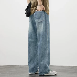 B&R สไตล์อเมริกันแนววินเทจ กางเกงยีนส์ Jeans สไตล์สตรีท การออกแบบกระเป๋า ความรู้สึกของรายละเอียด ระบายอากาศได้ดีใส่สบาย