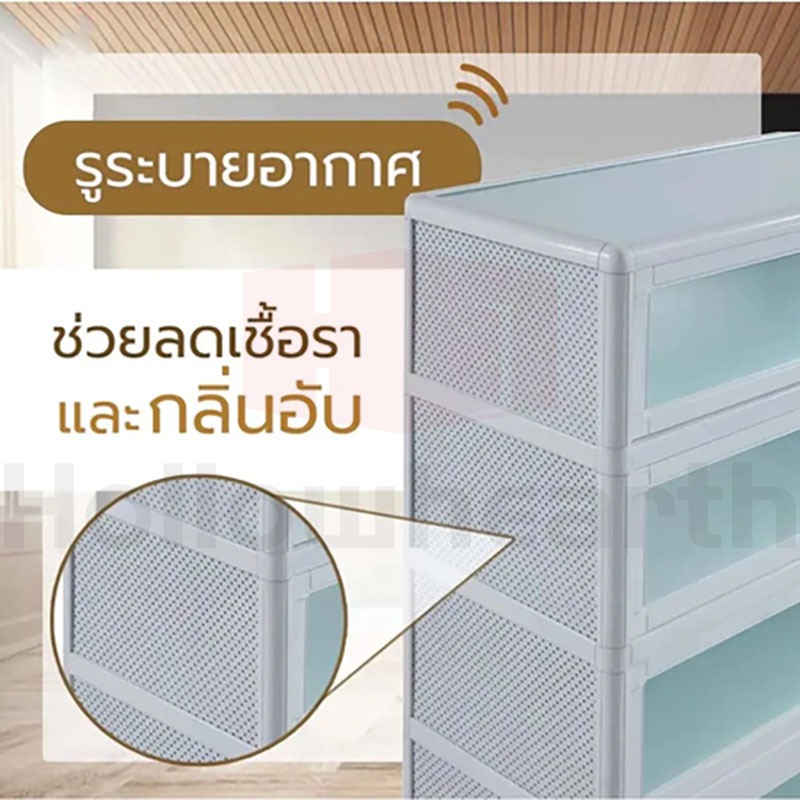 🔥COD＋ประกัน1ปี🔥ตู้รองเท้าอลูมิเนียม 4/5ชั้น มาพร้อมกระจกนิรภัย ทนน้ำ กันสนิมตู้ใส่รองเท้า เก็บได้เยอะ นอกบ้าน ในบ้าน pkf - รูปที่ 2