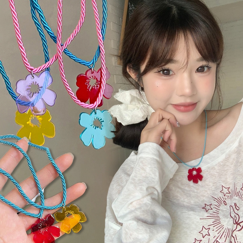 สร้อยคอ necklace สไตล์เกาหลี y2k ins💞 ใหม่ น่ารัก dopamine ดอกไม้ นําโชค COD