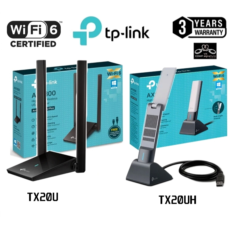 TP-Link Archer TX20U│TX20UH│TX20U Plus AX1800 High Gain Dual Band Wi-Fi 6 Wireless USB Adapter