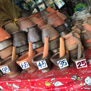 ครกดินเผา แถมสากฟรี หลายขนาด